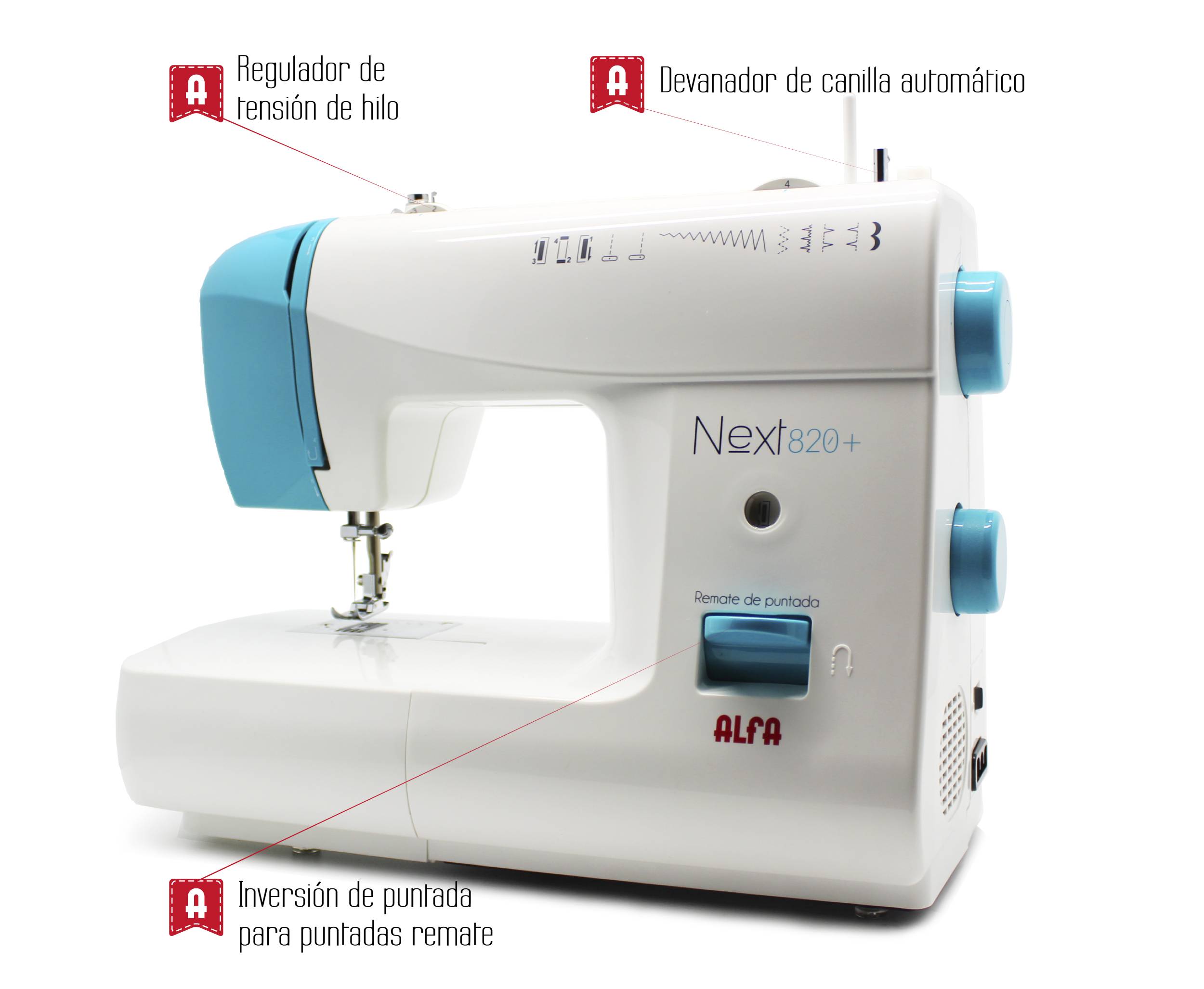 Máquina de Coser ALFA NEXT820+ ZigZag Brazo Libre - Imagen 3
