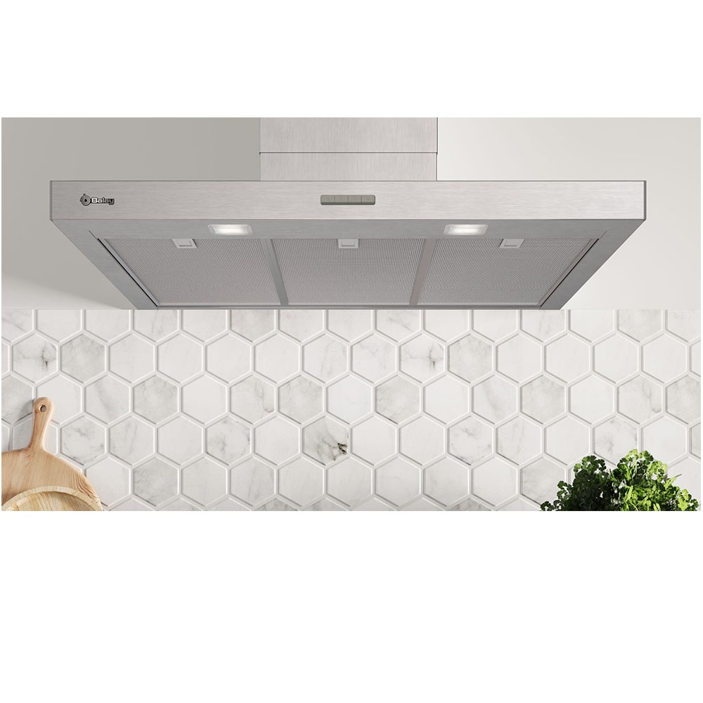 Campana BALAY 3BC895MX, Clase B, Acero Mate Antihuellas, 90 cm, Pared, Aspiración 594 m3/h Decorativa. - Imagen 2