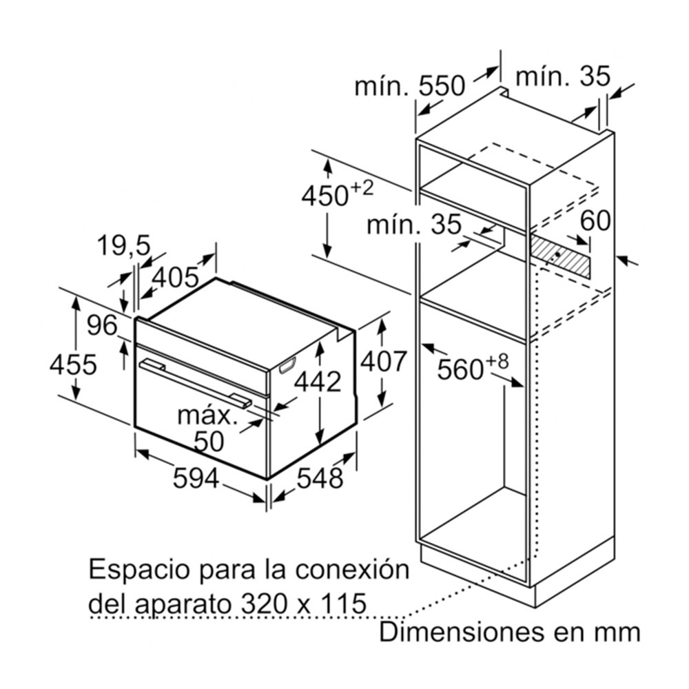 Horno compacto Balay 3CB4130X3, Acero inoxidable, 60X45, 47L, Clase A - Imagen 5