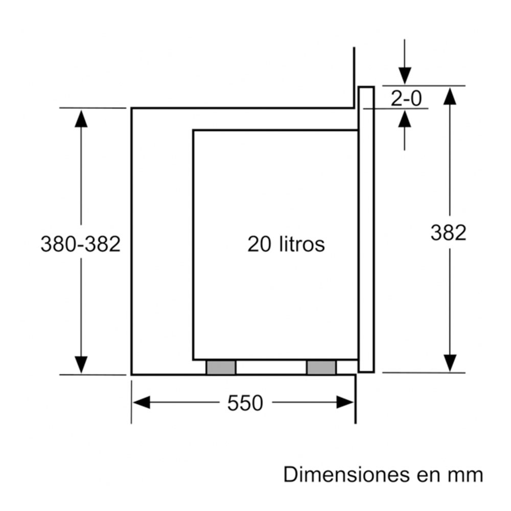 Microondas BALAY 3CP5002N3, 60x38 cm, cristal negro, Integrable, 20 l. - Imagen 4