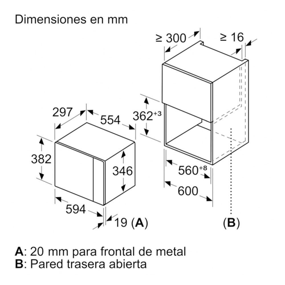 Microondas BALAY 3CP5002N3, 60x38 cm, cristal negro, Integrable, 20 l. - Imagen 3