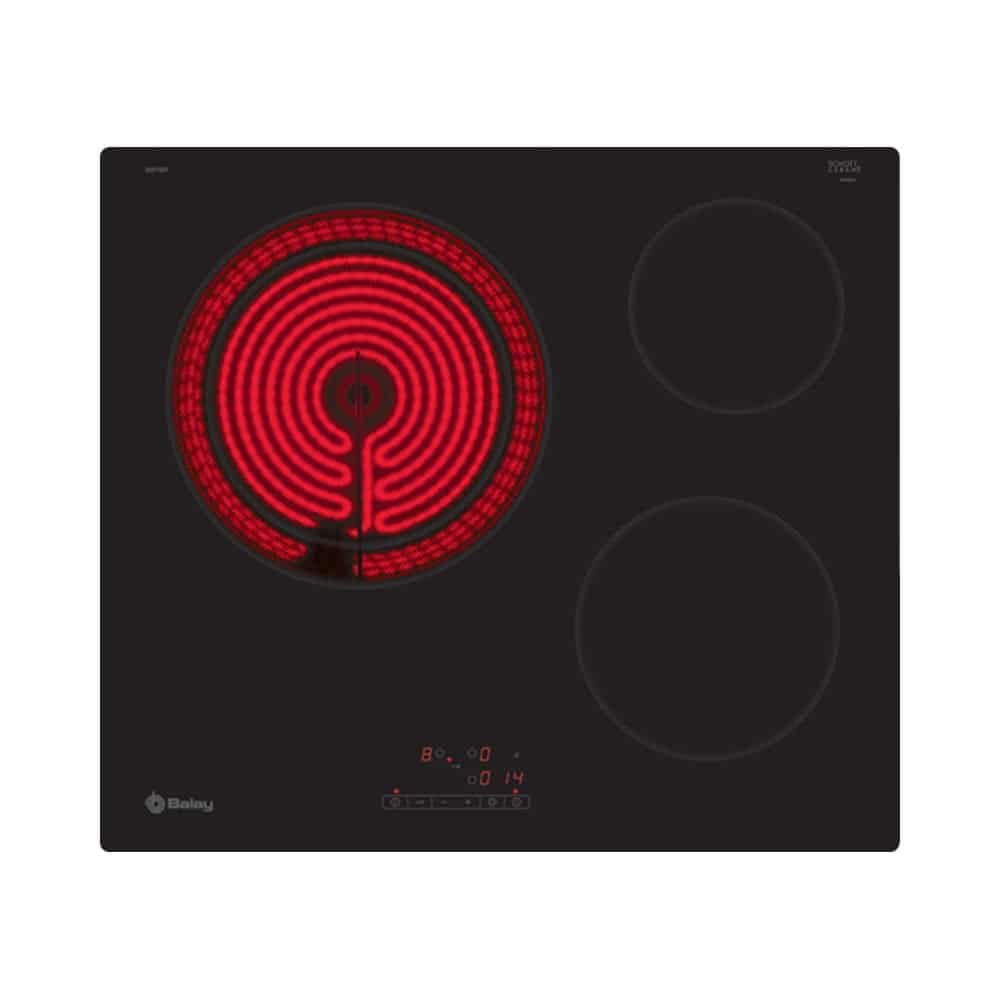 Placa BALAY 3EB715ER, 60 cm, Negro, Vitrocerámica, Encastrable