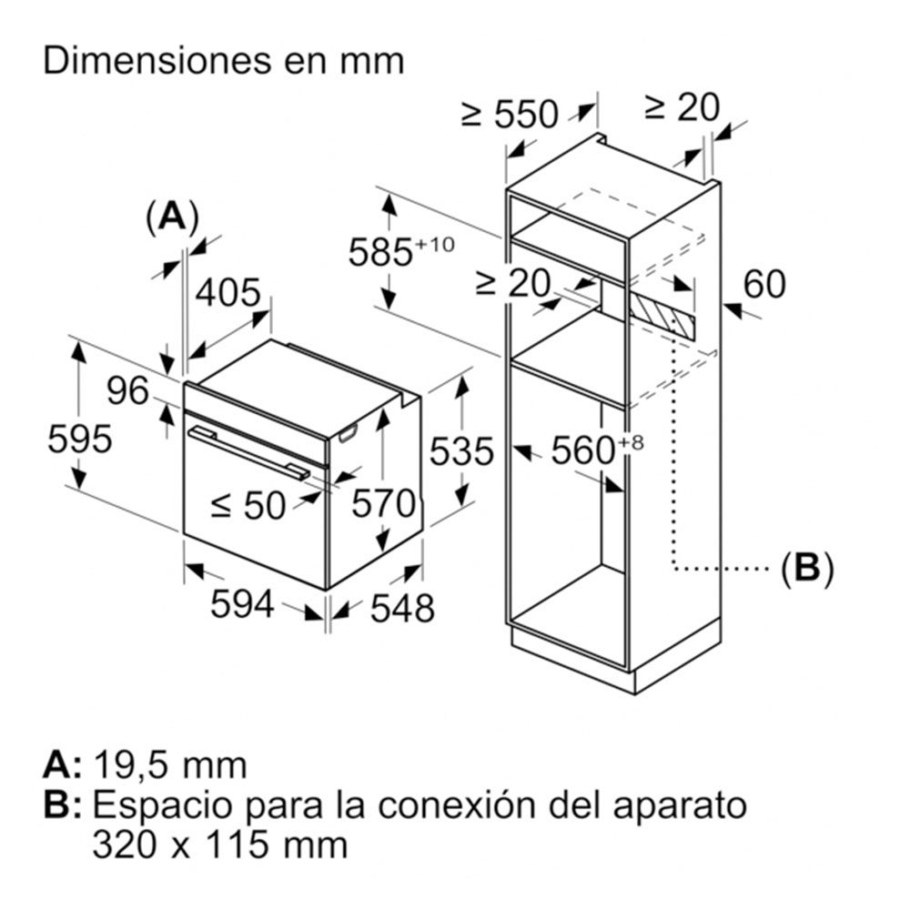 Horno Balay 3HA5829B3, vapor pirolítico, 60 x 60 cm, Cristal blanco - Imagen 5