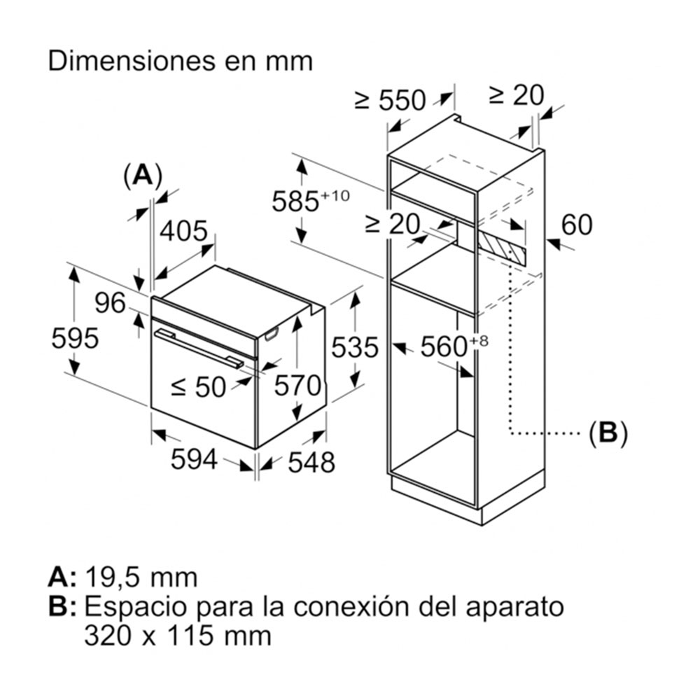 Horno Balay 3HB4000X3, Acero inoxidable, 60X60,71L, Clase A - Imagen 4
