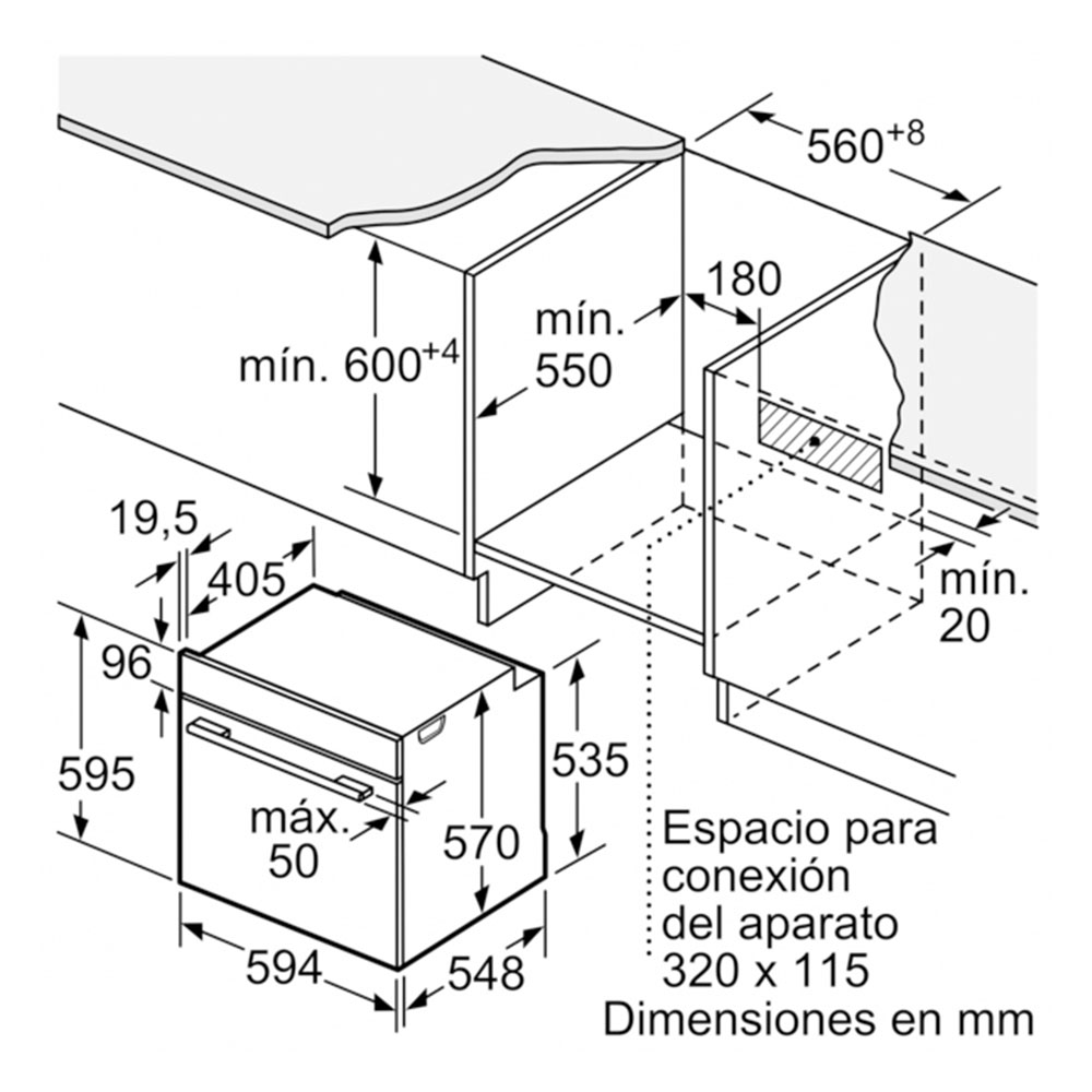 Horno BALAY 3HB5000B3, Cristal blanco, 60X60,71L, Clase A - Imagen 5