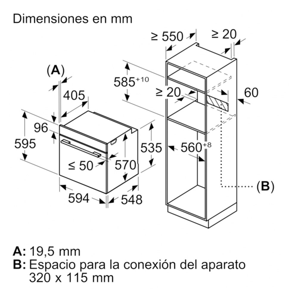 Horno BALAY 3HB5000N3, Cristal negro, 60X60,71L, Clase A - Imagen 5