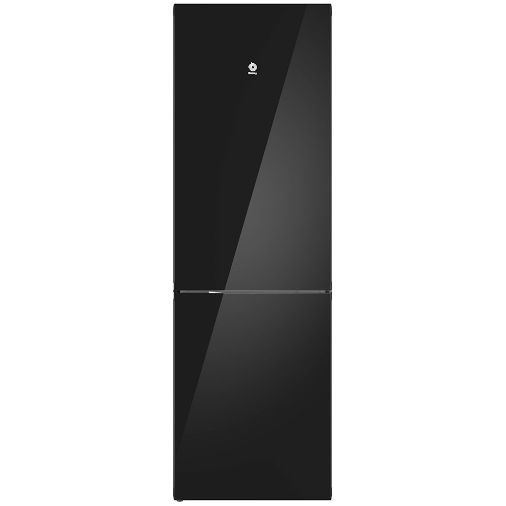 Frigorífico BALAY 3KFD655NI, Clase D, Cristal Negro, 186x60 cm. Combi, 3KFD655NI
