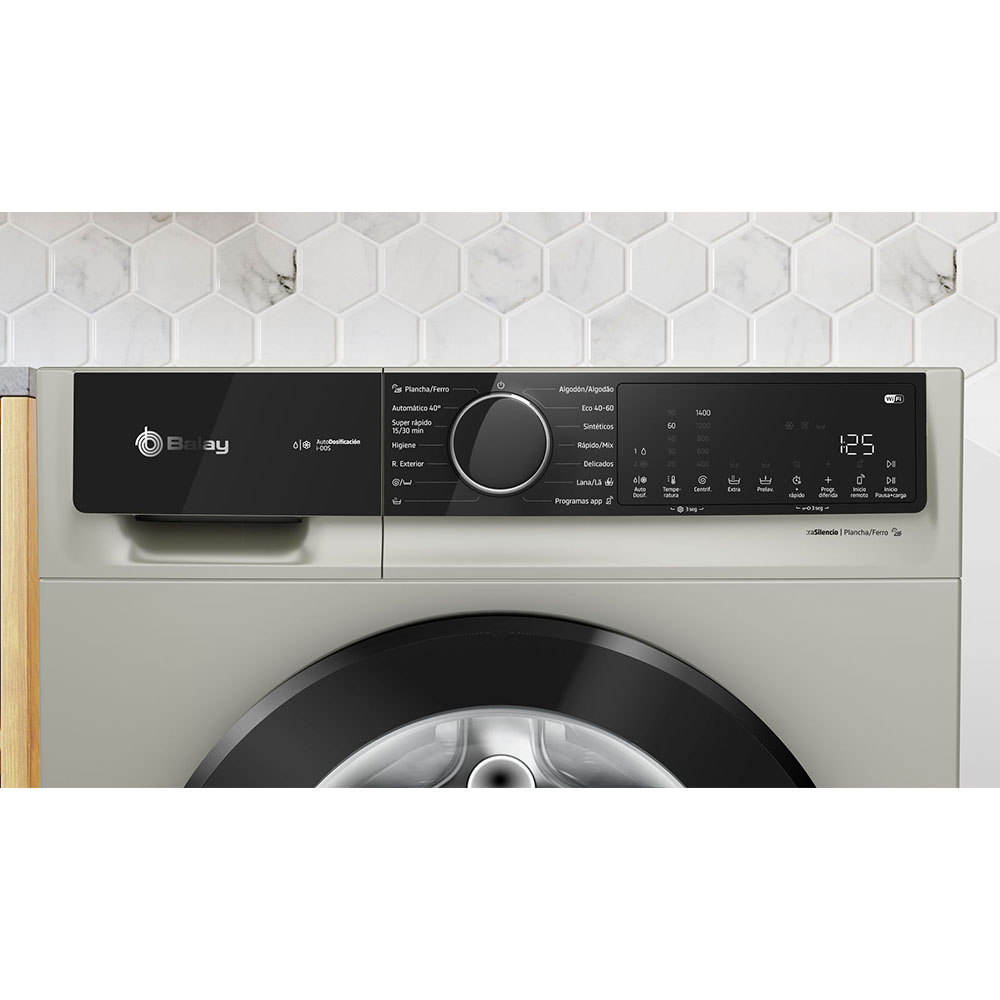 Lavadora BALAY 3TS382X, Clase A, Acero Mate Antihuellas, 8 kg, 1200 rpm. - Imagen 4