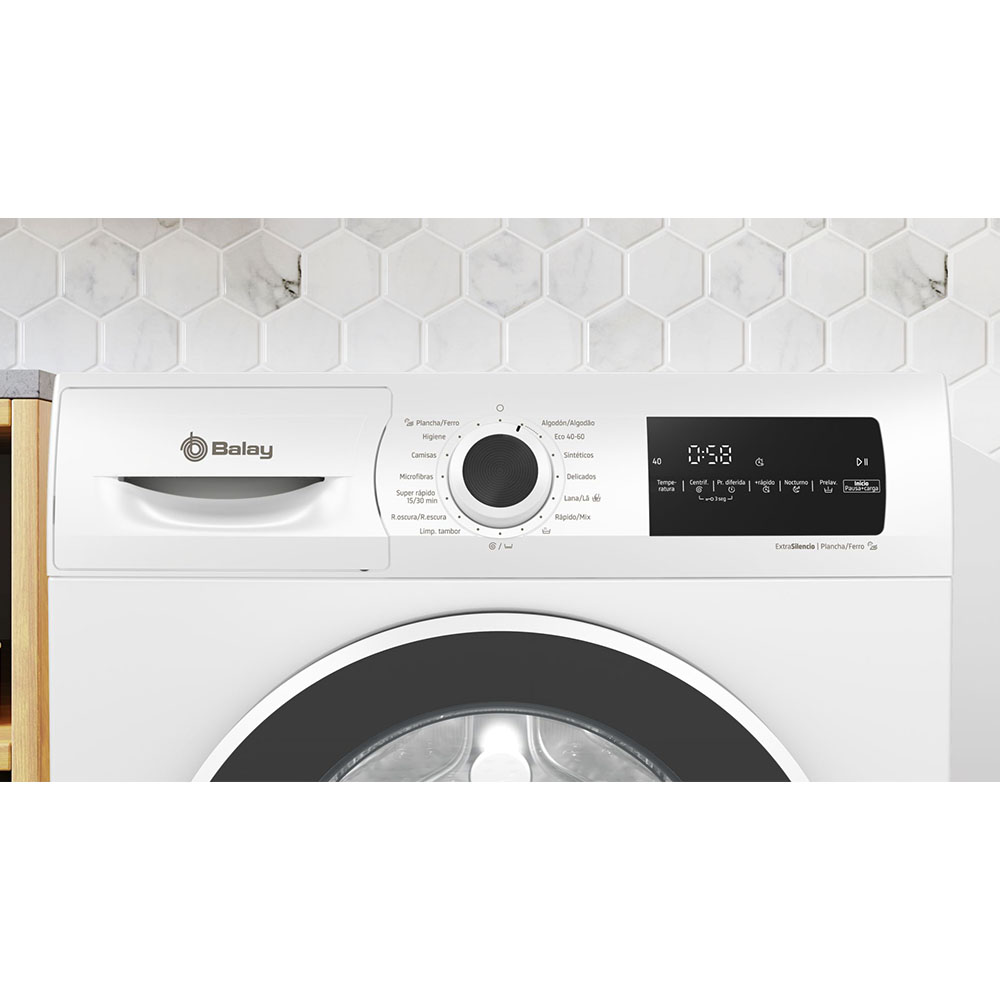 Lavadora BALAY 3TS385B, Clase A, Blanco, 8 kg, 1400 rpm. - Imagen 2