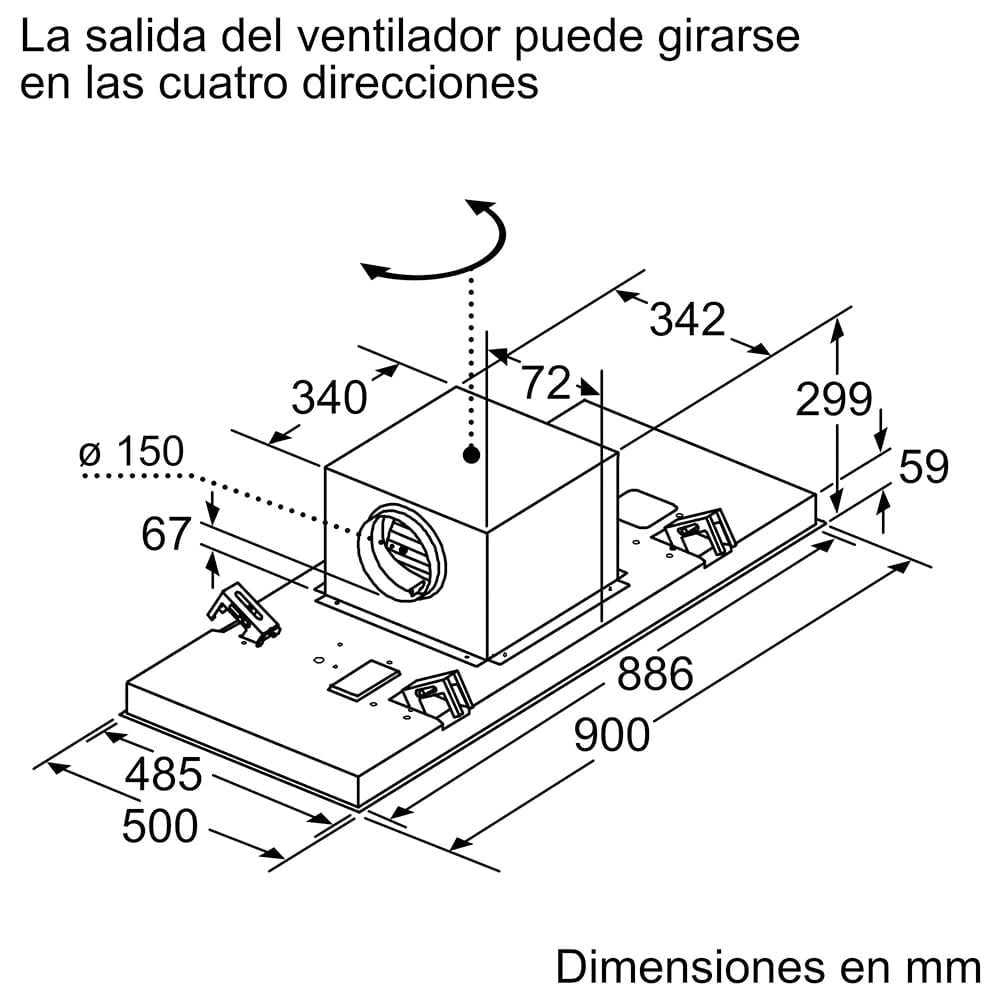 Campana BALAY 3BE297RW, 90 cm, Blanco, Clase A, de Techo - Imagen 8