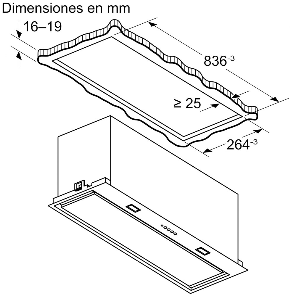 Campana BOSCH DLN88PC60, 86 cm Clase A++, 820m3/h ,Integrable. - Imagen 7