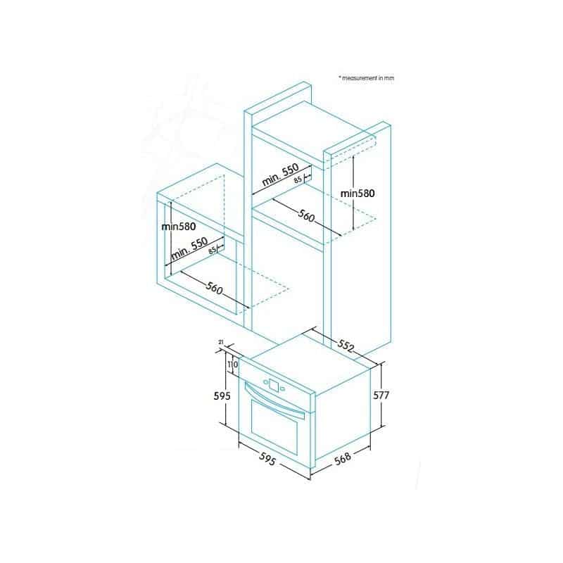Horno EDESA EOE6040X, 60 cm, Acero Inox, Clase A, Multifunción, 70 l. - Imagen 2