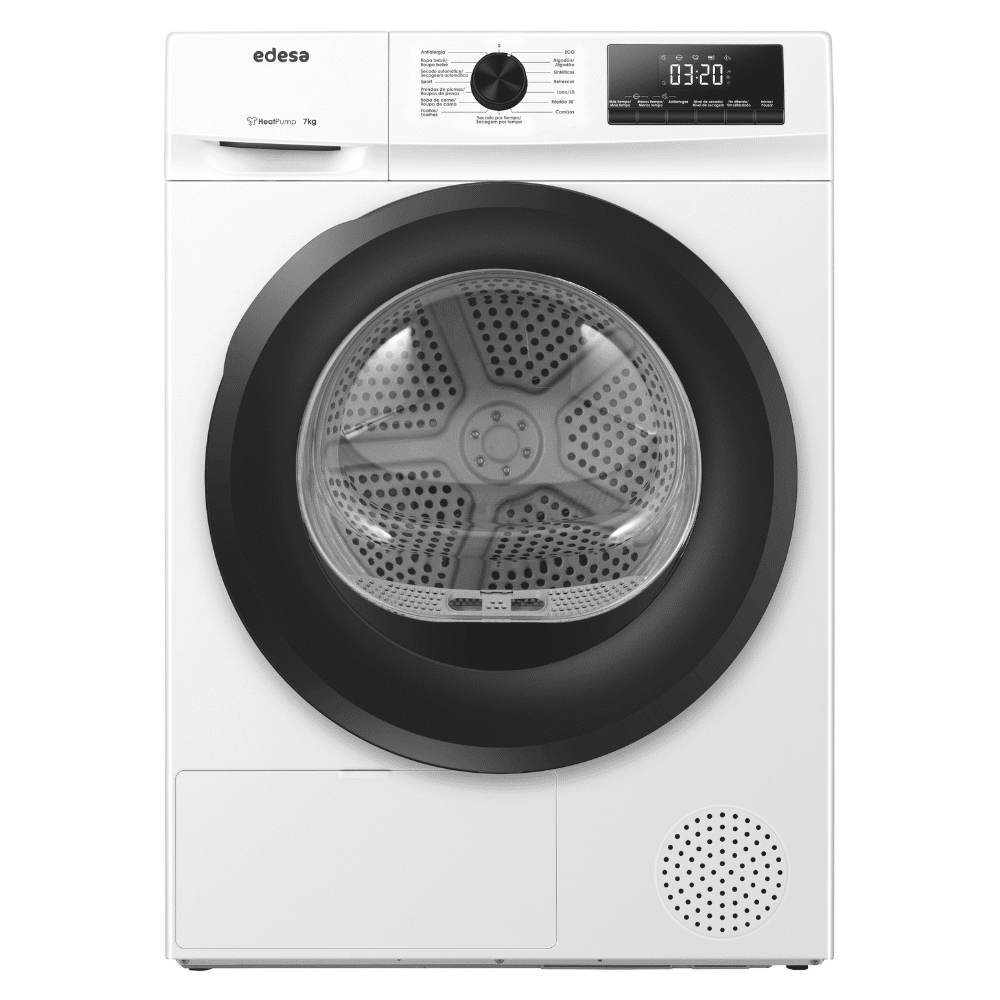 Secadora EDESA ESP-7150 WH, Clase D, Blanco, 7 Kilos, Bomba de calor, 16 Programas, Cod. 936270490