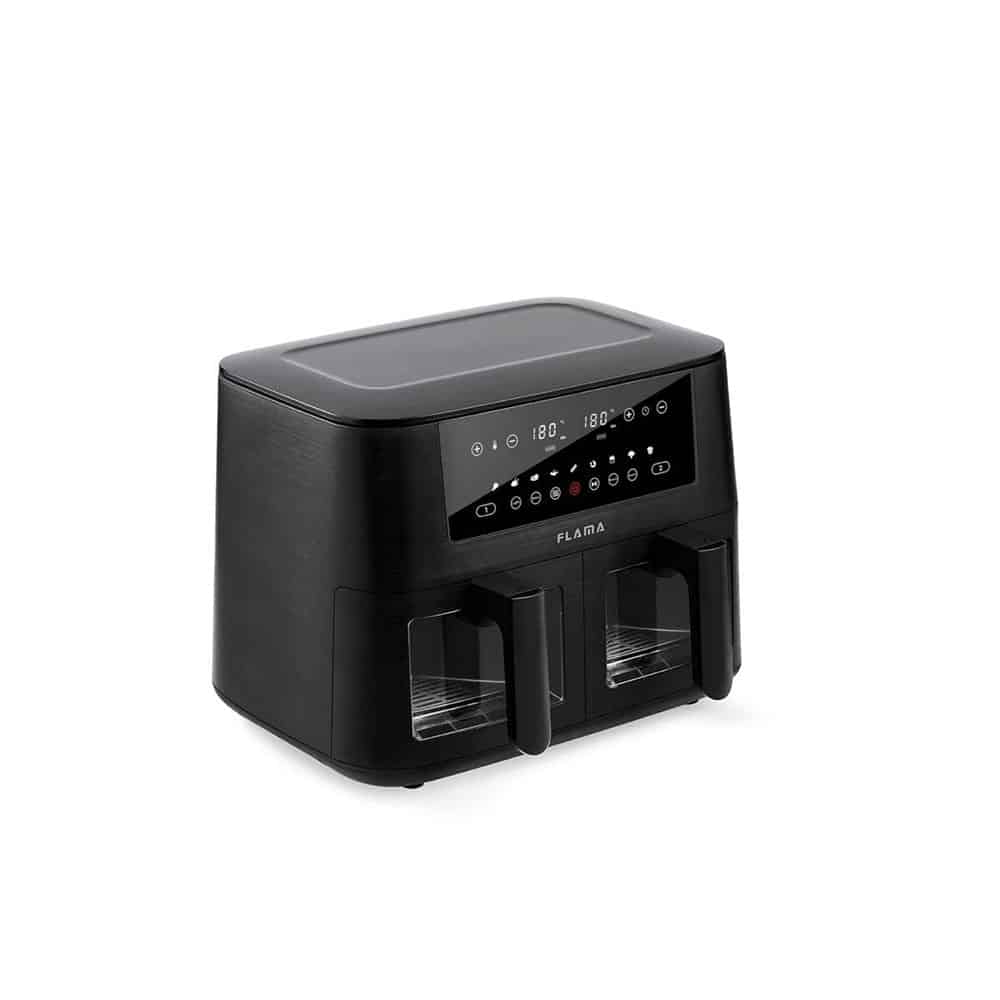 Freidora de aire FLAMA 698FL 8L DOBLE 2x4L, 3040W Negra - Imagen 2