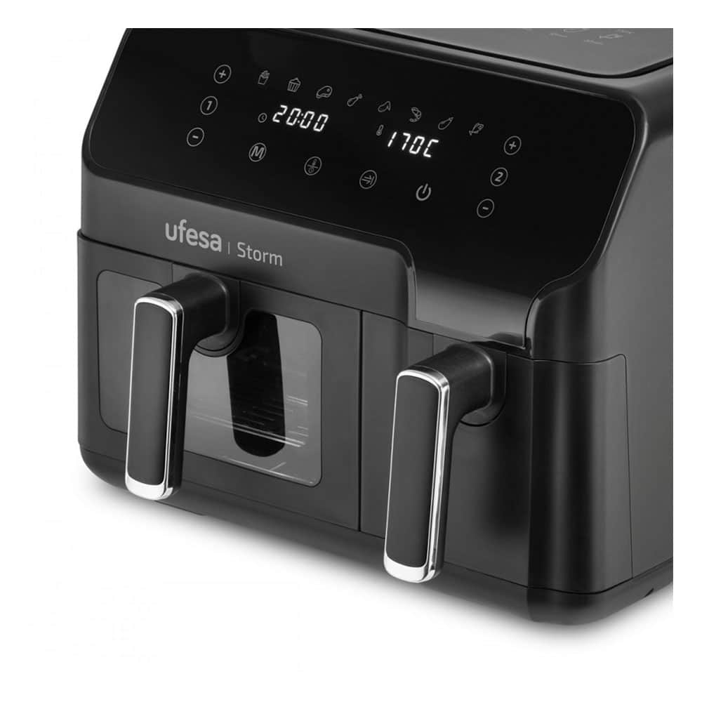 Freidora de aire UFESA STORM 9L(5,5L+3,5L) Doble, 2700 W, 5,5L+3,5L, Negro - Imagen 3