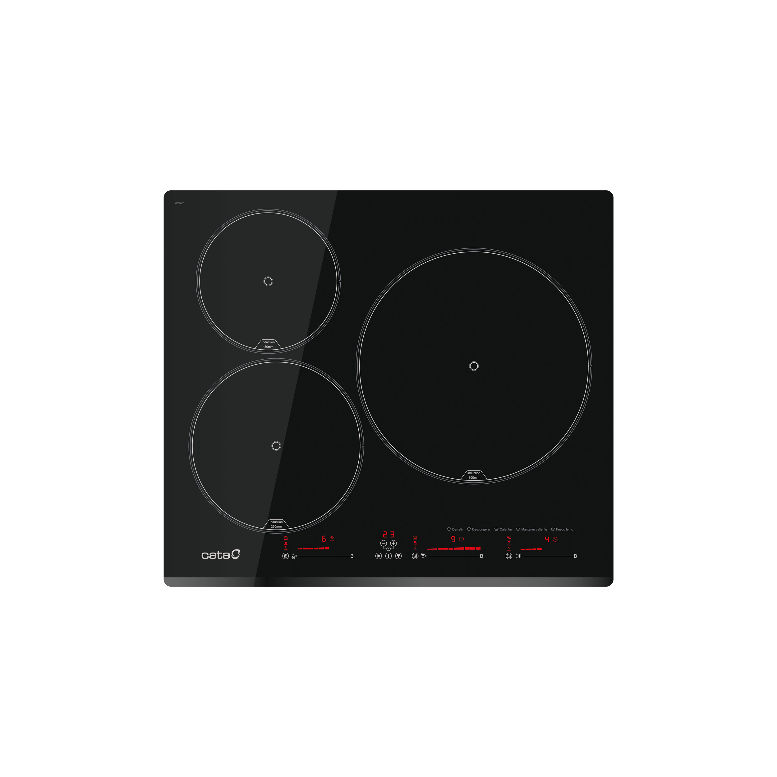 Placa CATA INSB 6003E2 BK, 60 cm, Negro, Inducción, Ref. 08063122.