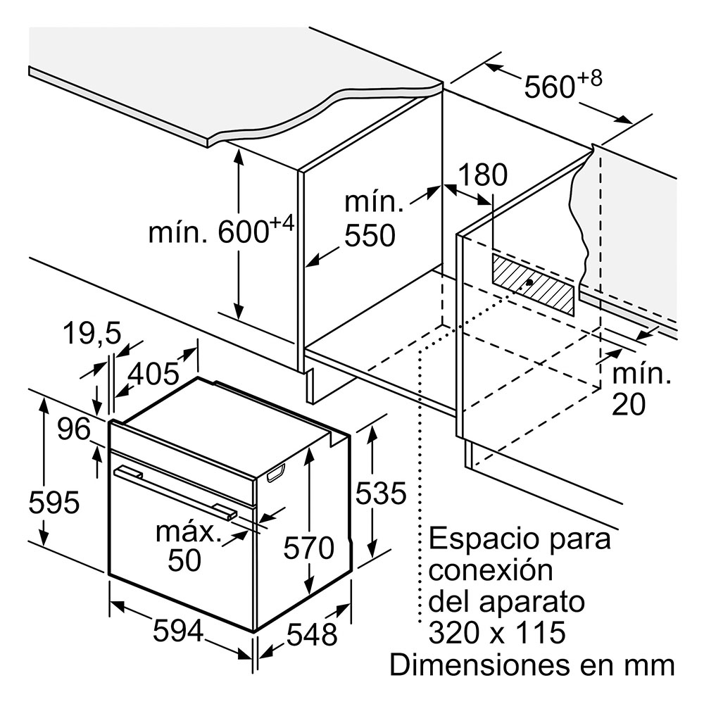 Horno Bosch HBG578ES7 Serie 6, 60 x 60 cm, Acero Inox, Pirolítico, Modo Air Fry, Clase A+, 71 l. - Imagen 5