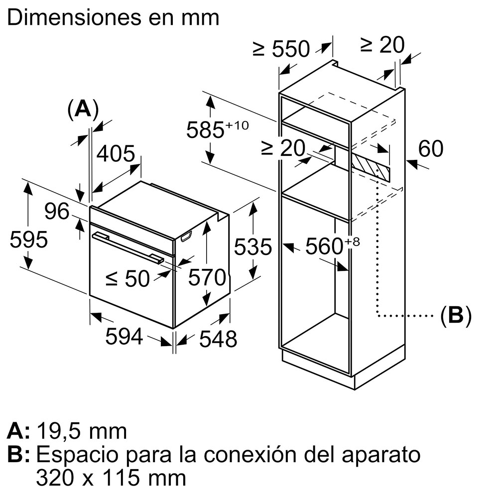 Horno Bosch HQA514ES3, Serie 4, 60 x 60 cm, Acero Inox, Con Vapor Añadido, Asistente de limpieza con agua, Clase A+, 71 l. - Imagen 6