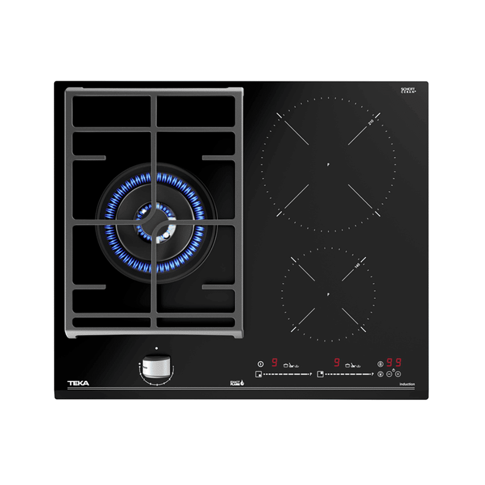 Placa TEKA JZC63312 ABN, 60 cm, Negro, Inducción+Gas