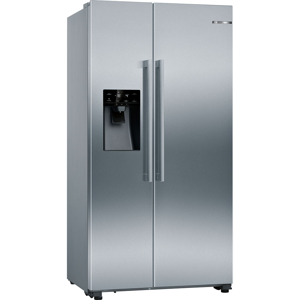 Frigorífico Americano Bosch KAD93AIDP, Clase D, Acero Antihuellas, 178.7x90.8 cm, Multipuerta con dispensador, XXL.