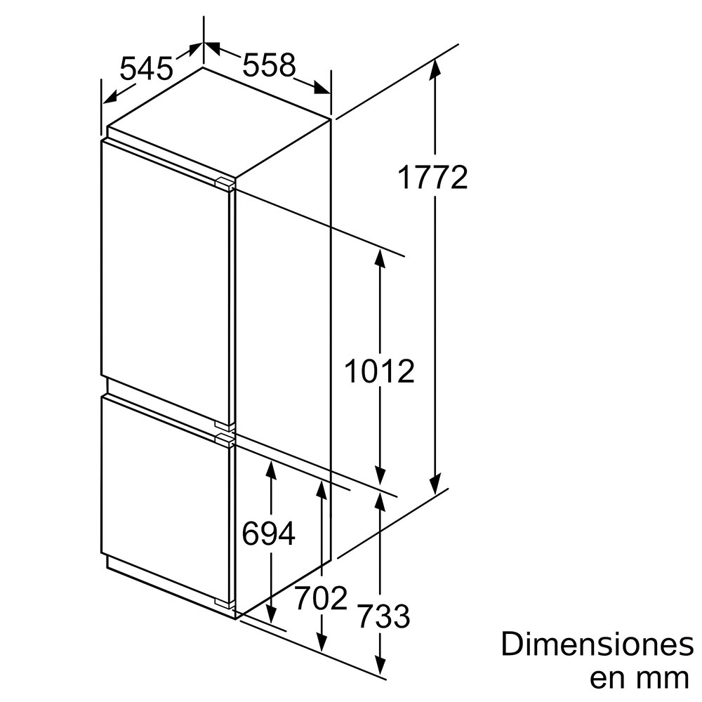 Frigorífico Bosch KIS86AFE0, Clase E, Combi Integrable, 177.2 x 54.1 cm. Puerta fija. - Imagen 11