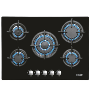 Placa  de gas CATA L 7005 CI, Cristal negro, 70cm, Cod. 08046410.