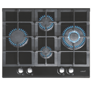 Placa  de gas CATA LCI 6031 BK , Cristal negro, 64 cm, Cod. 08041500.