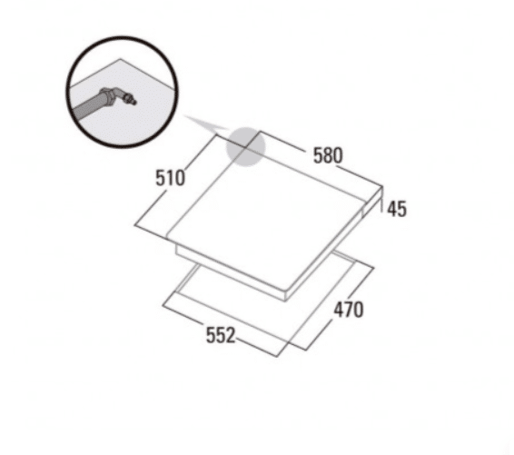 Placa de gas CATA LGD631X , Inox, 68 cm, Cod. 08066002 - Imagen 2