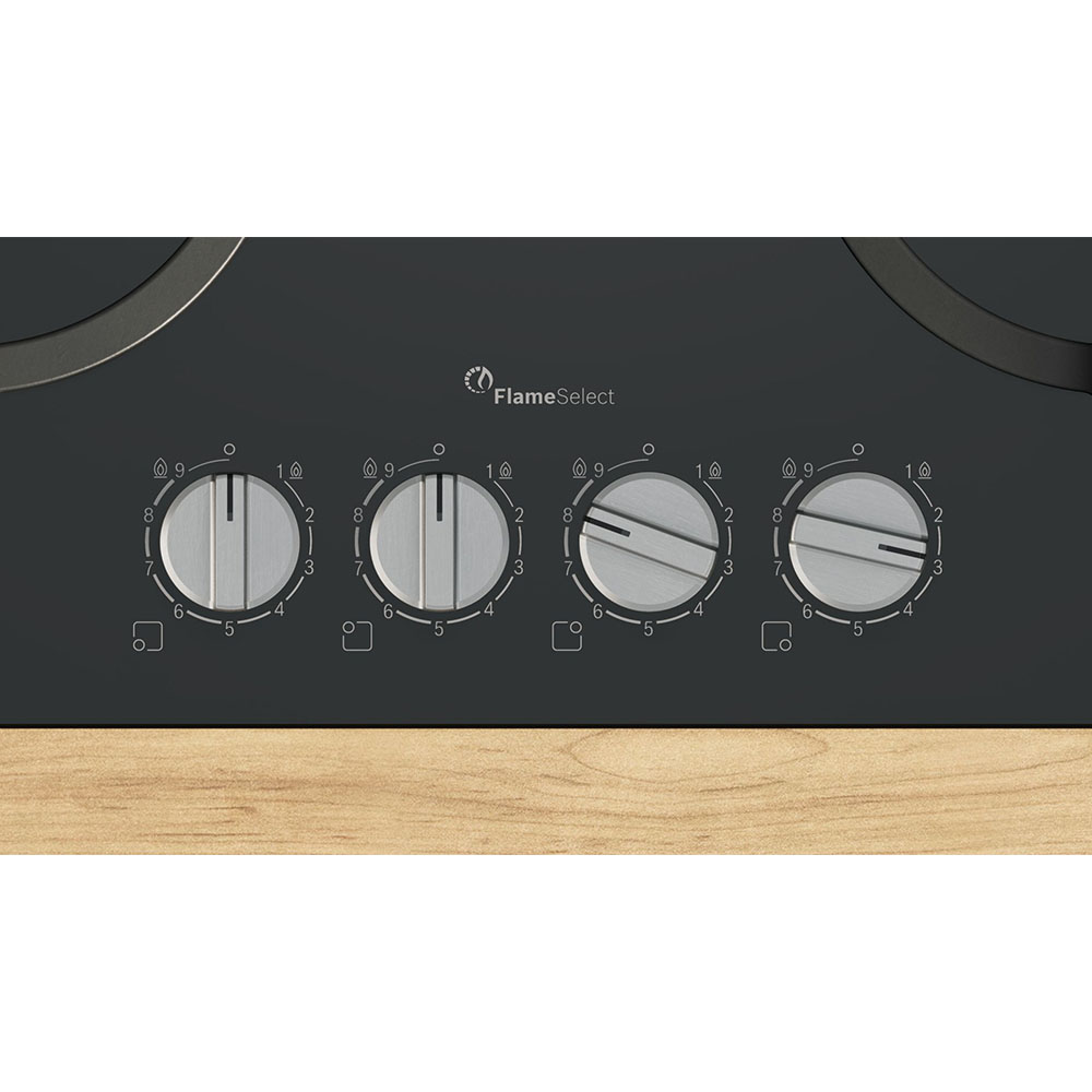 Placa BOSCH PPP6A6I10, 60 cm, 4 fuegos, Vidrio Templado, Negro, Gas. - Imagen 5