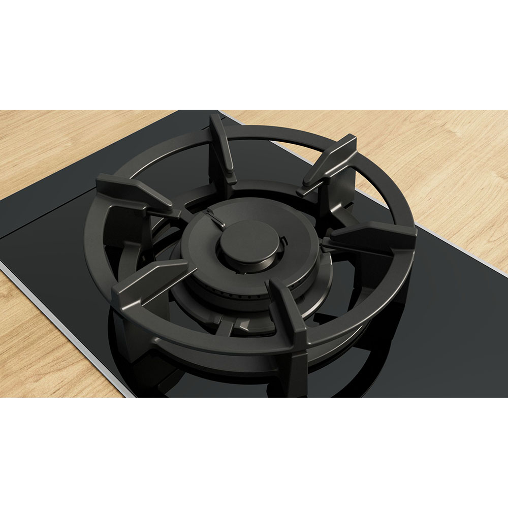 Placa BOSCH PRA3A6I10, 30 cm, Cristal Vitrocerámico Negro, Dominó, Gas. - Imagen 3