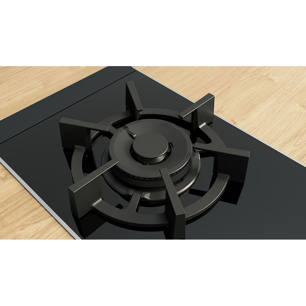 Placa BOSCH PRA3A6I10, 30 cm, Cristal Vitrocerámico Negro, Dominó, Gas. - Imagen 4