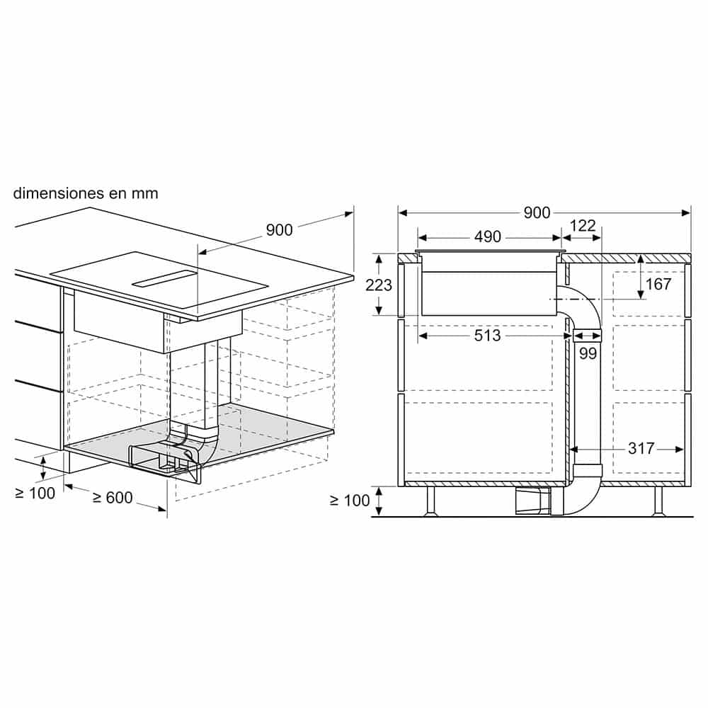 Placa de inducción con extracción Bosch PVS611B16E , 60 cm Clase B. - Imagen 15