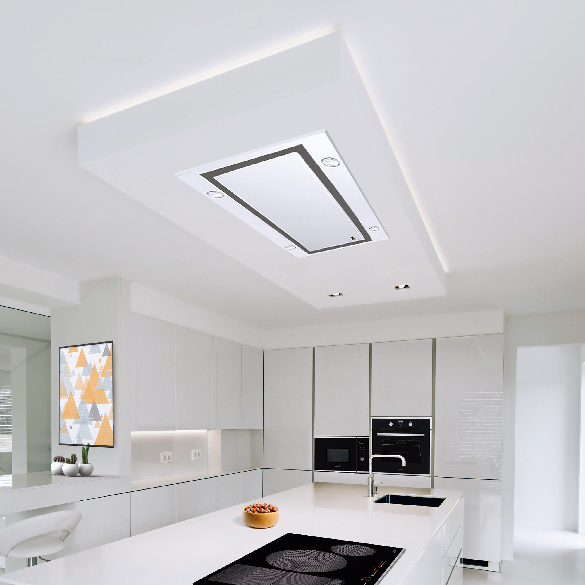Campana Cata Isla Sirin 1000 WH, 100 cm, Metal Blanco, Clase A, de Techo, COD: 02111001 - Imagen 2