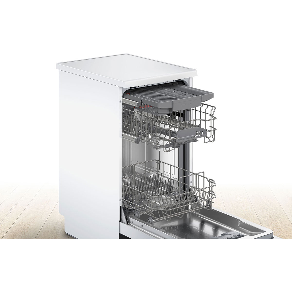 Lavavajillas BOSCH SPS4EMW61E, 45 cm, Clase D,3ªBandeja, Blanco, 10 Servicios - Imagen 3