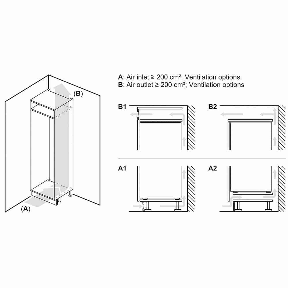 Congelador Integrable Bosch GIN81ACE0, Clase E, 177.2 x 55.8 cm, Sistema de integración de puerta fija - Imagen 9
