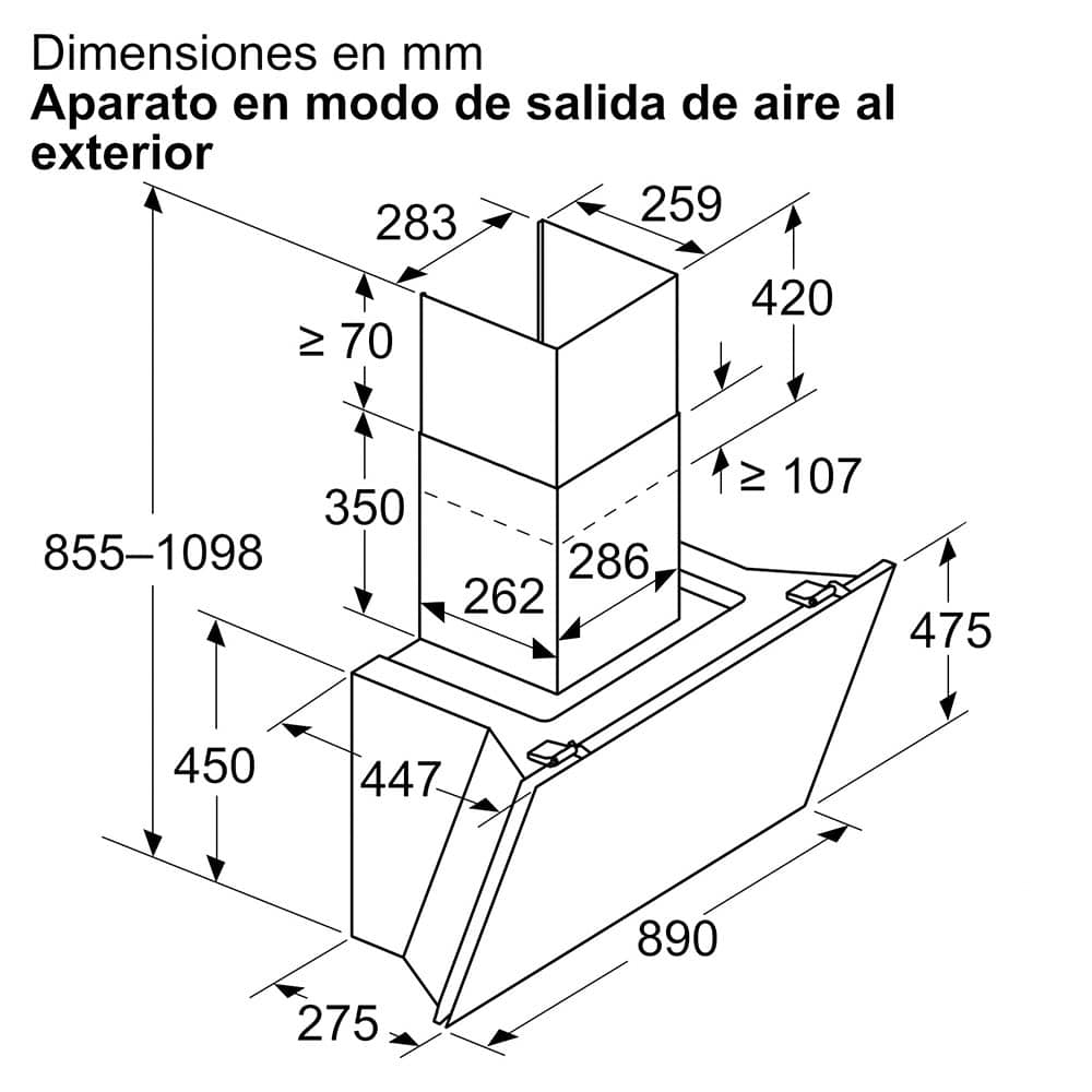 Campana BOSCH DWK91LT20, 90 cm, Cristal blanco, Clase A+ - Imagen 12