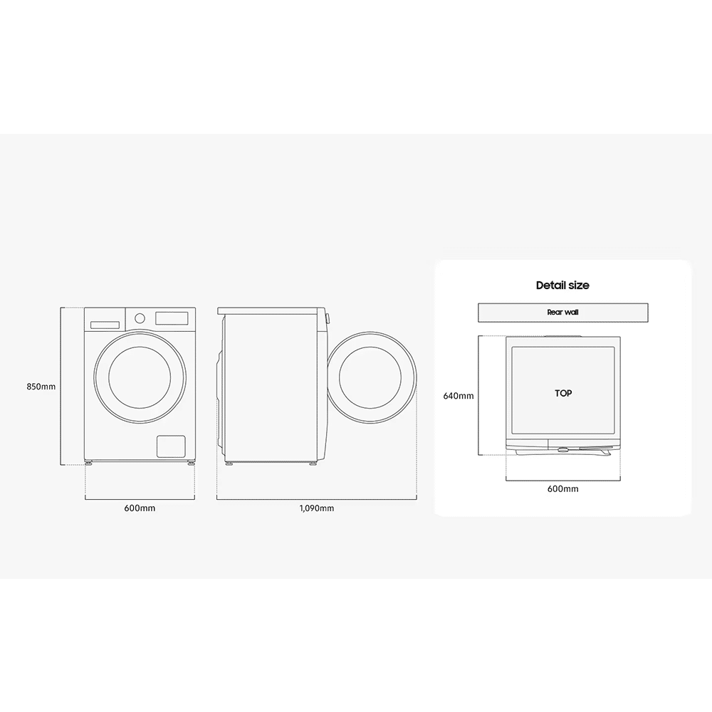 Lavadora-Secadora SAMSUNG WD90DG5B15BEEC , Clase A-D, Blanco, 9/6kg, 1400rpm - Imagen 2