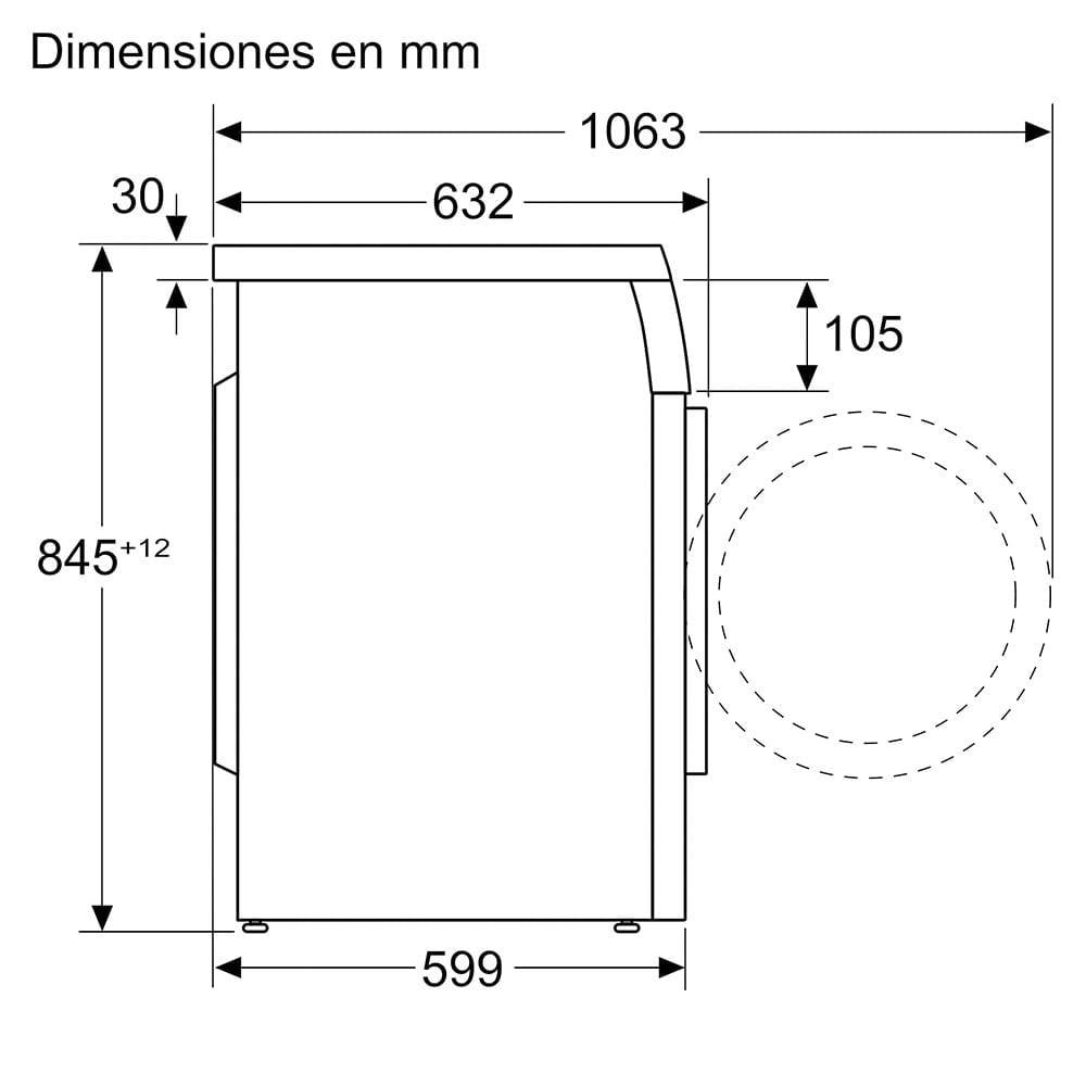 Lavadora Bosch WUU28T6KES, 9 kg, 1400 rpm, Clase A, Acero inox - Imagen 7