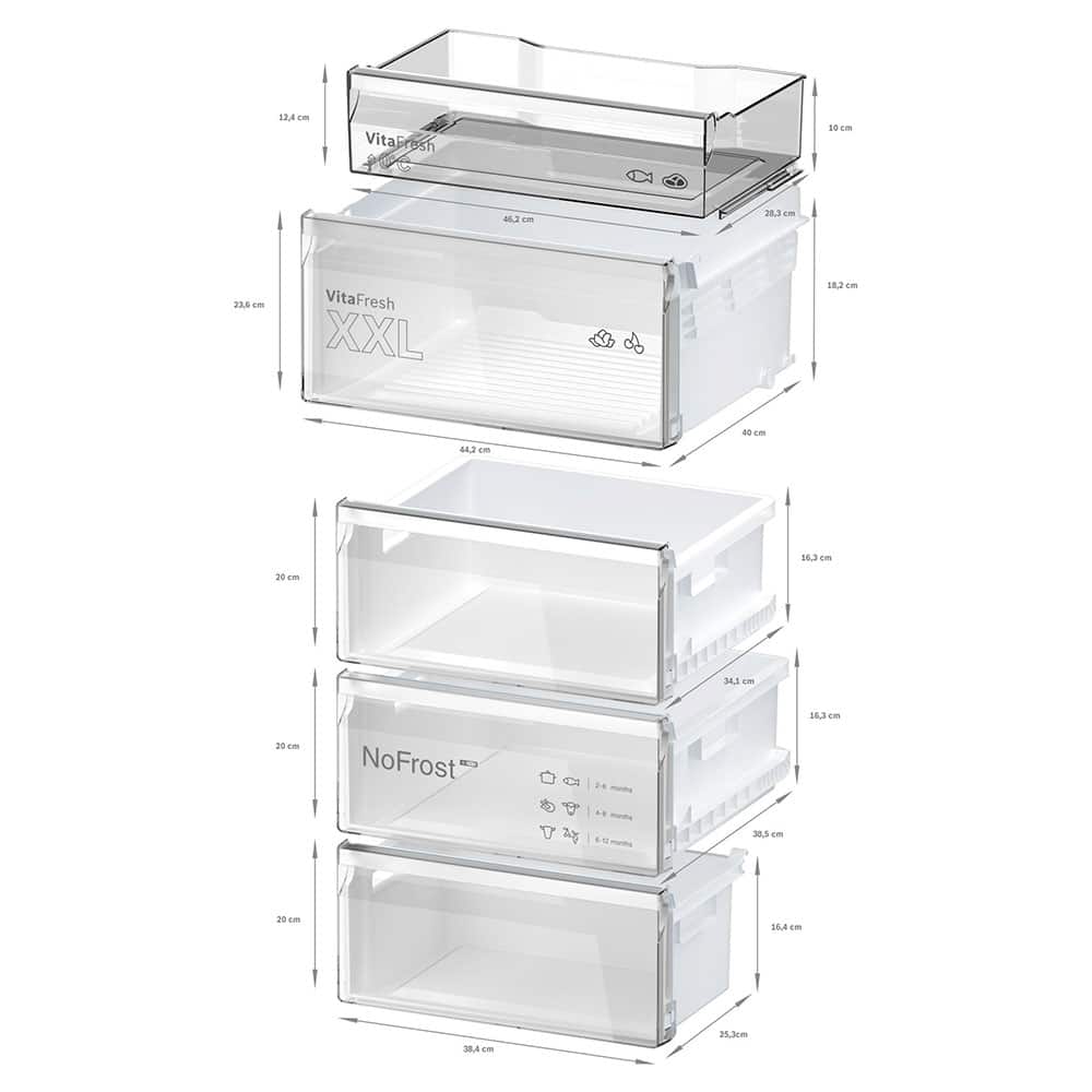 Frigorífico BOSCH KGN392WCF , Clase C, Blanco, 203 x 60 cm, Dos circuitos de frio, Combi. - Imagen 2