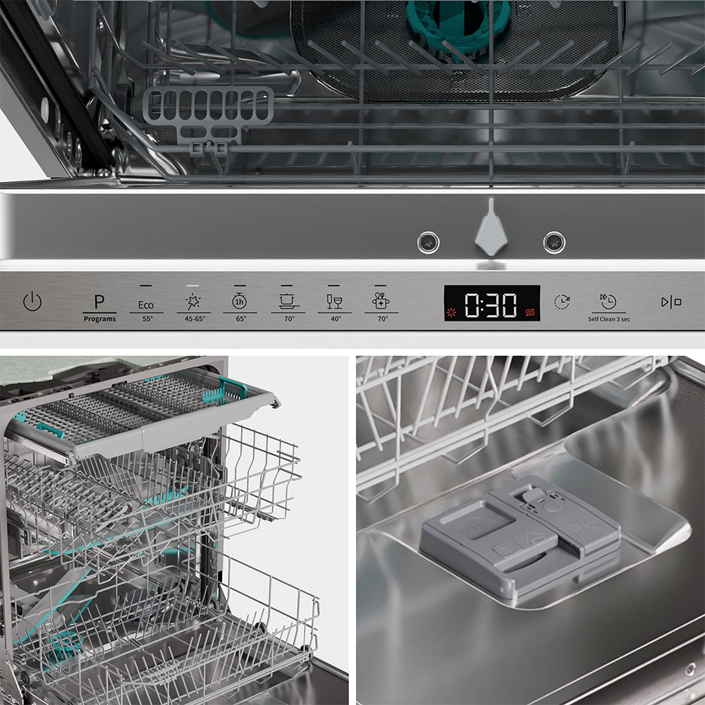 Lavavajillas HISENSE HV16D5, 3ªBandeja Clase D, 60 cm, Integrable, 16 Servicios. - Imagen 7