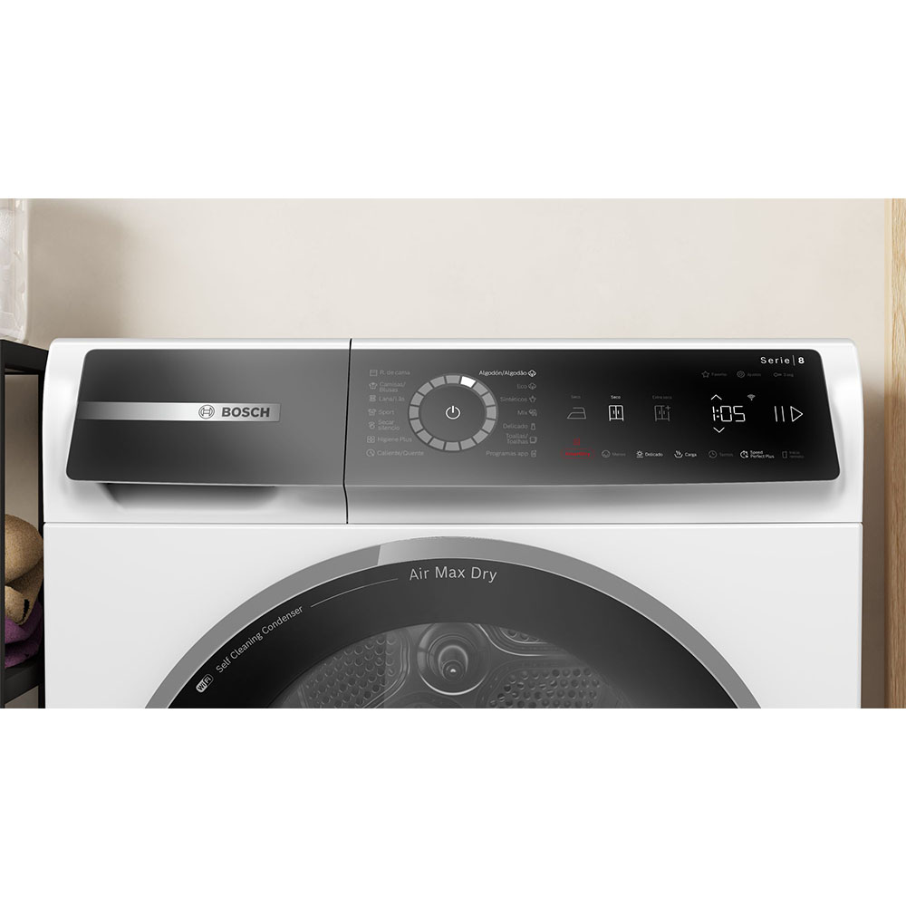 Secadora BOSCH WRB247D0ES, Clase A , Blanco, Bomba de Calor, 9 Kilos. - Imagen 2