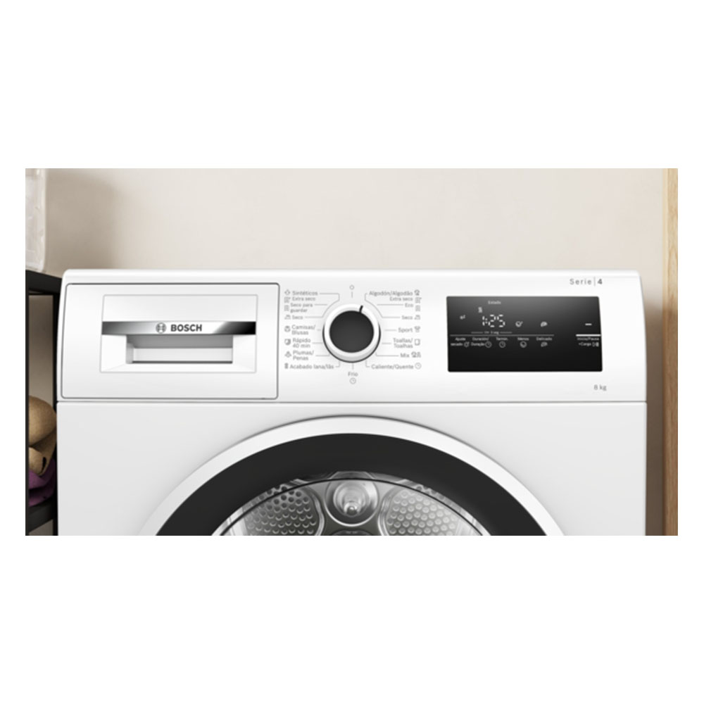 Secadora BOSCH WTR83200ES, Clase E, con Bomba de Calor, 8 Kilos. - Imagen 2