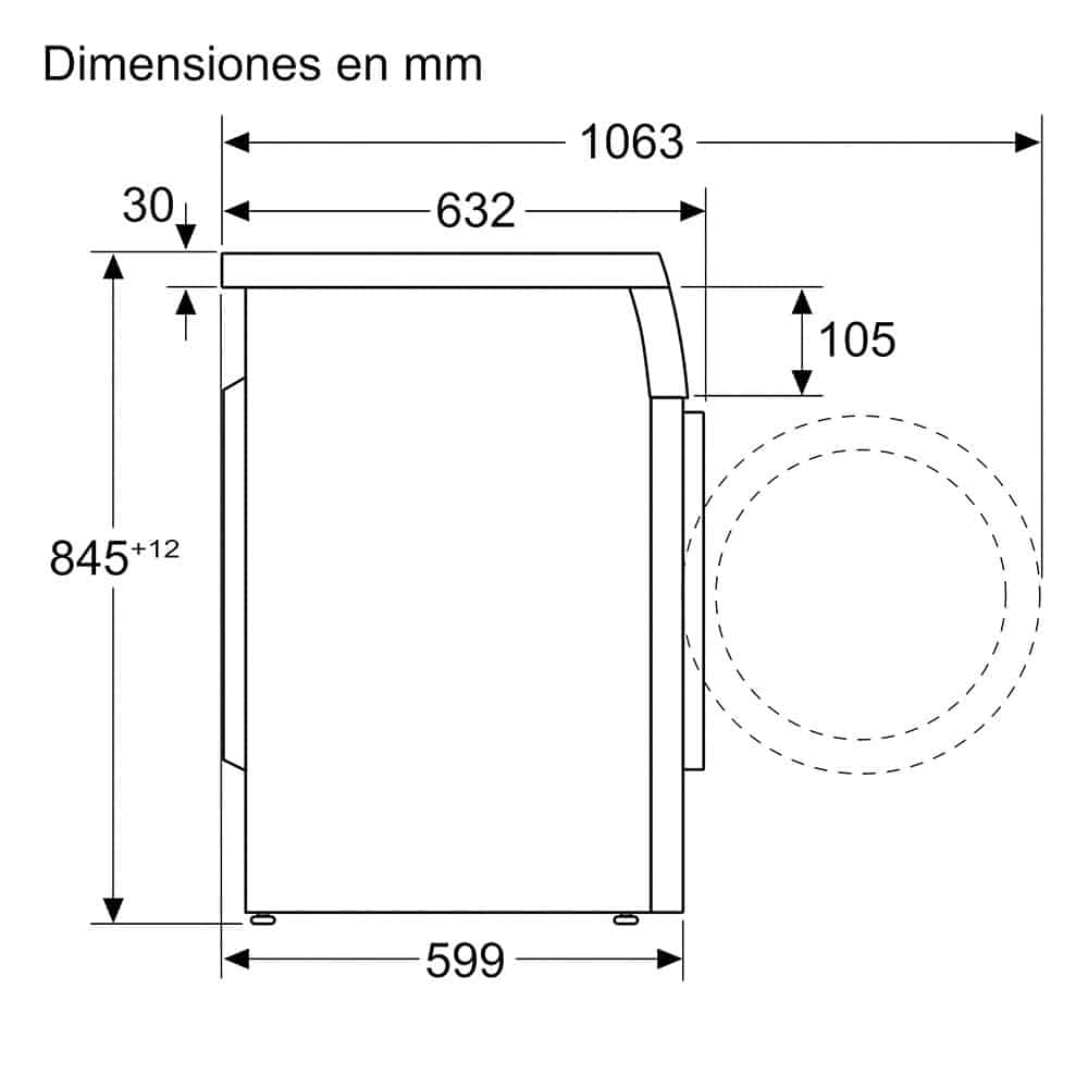 Lavadora Bosch WUU28T8XES, 8 Kg, 1400 r.p.m., Clase A, Acero Inox. - Imagen 2