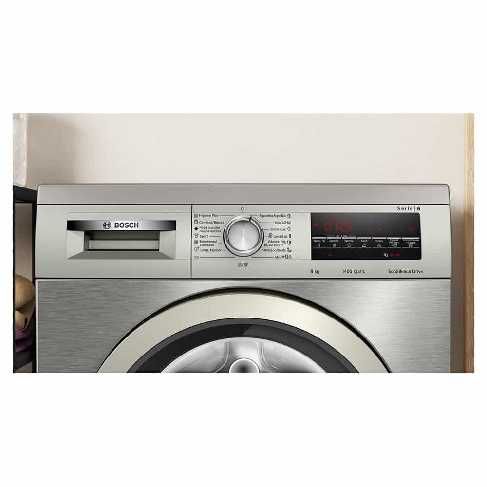 Lavadora Bosch WUU28T8XES, 8 Kg, 1400 r.p.m., Clase A, Acero Inox. - Imagen 4
