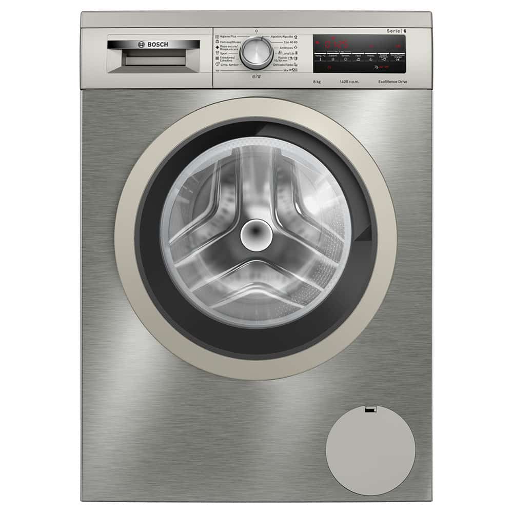 Lavadora Bosch WUU28T8XES, 8 Kg, 1400 r.p.m., Clase A, Acero Inox.