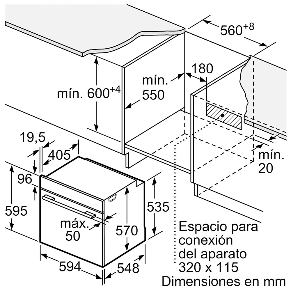 Horno Bosch HRG532ES3, Serie 4, 60 x 60 cm, Acero Inox, Con Vapor Añadido, Asistente de limpieza con agua, Clase A+, 71 l. - Imagen 6